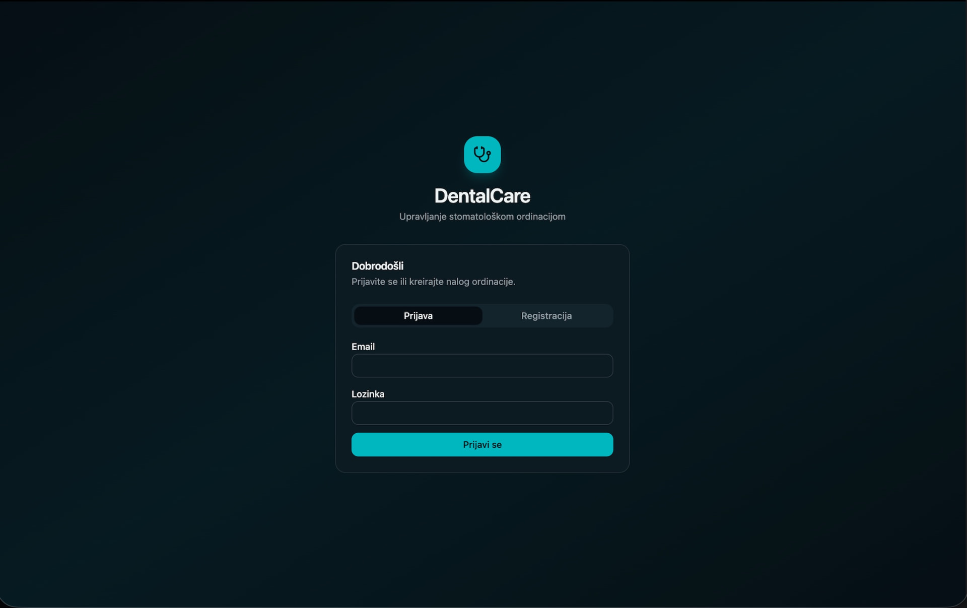 Dental Clinic System — prikaz sajta / website preview